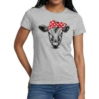 Spreadshirt T-Shirt Rockabilly Bandana Kuh Frauen T-Shirt (1-tlg)