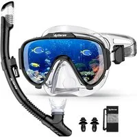 LuxusKollektion Tauchset Schnorchelset Erwachsene Anti-Fog Taucherbrille Trockenschnorchel