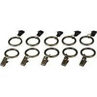Liedeco Gardinenring, Gardinen, (Set, 10-St., mit Klammern), für Gardinenstangen Ø 16 mm