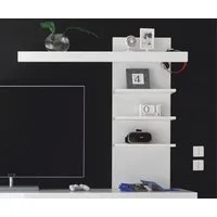 Home affaire Aufsatzregal Carat, modernes Regal, Wandhalter mit Ablagefächern, 137 cm breit, vielseitig einsetzbares Wandboard, in Weiß Hochglanz