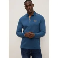 DELMAO Poloshirt Normal geschnittene Passform, mit Langarm