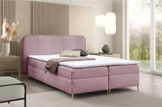 Boxspringbett Schlafzimmerbett ALIZE 140x200cm Stoff Fresh Altrosa