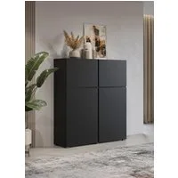 OTTO home Hochkommode Cross,Breite 119,5 cm, moderne grifflose Hochkommode mit 4 Türen, Hochschrank, Höhe 139 cm mit viel Stauraum, Einlegeböden verstellbar