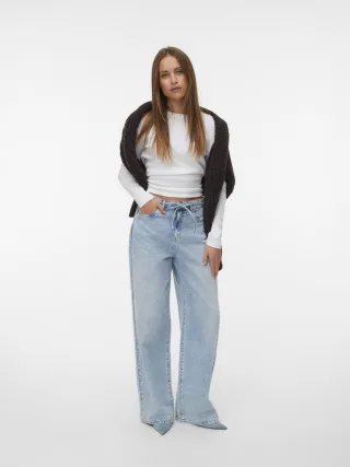 VERO MODA - VMWIEN MR WIDE BELT JEANS SI338 NOOS Light Blue Denim - Gr. - 28/32