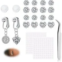 LuxusKollektion Bauchnabelpiercing Bauchnabelpiercing Fake Damen Chirurgenstahl Silber Herz A-sliver