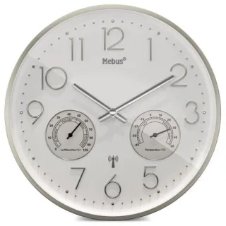 Mebus 12989 Funkwanduhr mit Thermo-Hygrometer