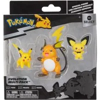 Jazwares Spielfigur Pokémon - Select Entwicklungs Multipack - Pichu, Pikachu & Raichu (NEU