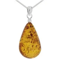 OSTSEE-SCHMUCK Kette mit Anhänger Ostsee-Schmuck Kette mit Anhänger Tropfen ca. 26 mm lang (2-tlg)