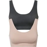 bonprix Bustier (Packung, 2-tlg) nahtlose Verarbeitung, elastisches Material, geripptes Design