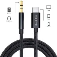 Alpha Electronics USB Type C zu Aux Stecker Schwarz, Huawei, Samsung, Apple, Audio- & Video-Kabel, 3,5-mm-Klinke, USB-C (100 cm), Universal kompatibel