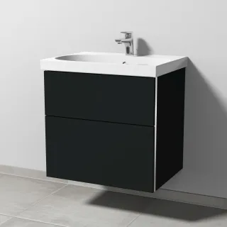 Sanipa 3way Waschtischunterbau zu Geberit Acanto Waschtisch mit 2 Auszügen, Vulkan-Matt BP4161V