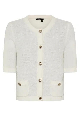 Marc Aurel - Strickjacke aus Sommer-Bouclé white - Gr. - 42