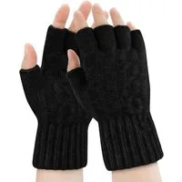 Cachito Strickhandschuhe Thermisch Fingerlose Handschuhe Weich Touchscreen Winterhandschuhe für Skifahren Radfahren Arbeit Damen Herren