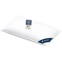 casimum 3-Kammer-Kopfkissen LUXUS Daunenkissen 80x80, Kopfkissen 40x80, weich & stützend, Füllung: weiße neue Daunen und Federn, Klasse I, Bezug: 100 % Baumwolle, Seitenschläfer, Rückenschläfer, hergestellt in Deutschland, für Allergiker geeignet, 80