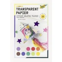 Folia Spiel folia Transparentpapier 42g/m² - 10 Blatt in bunten Farben (20x30cm)
