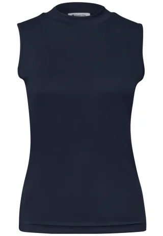 Street One - Top im Silk-Look mit Turtle Neck darkest blue - Gr. - 38