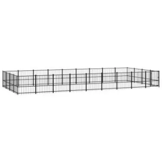 VidaXL Outdoor Hundezwinger Stahl 8,73 m, 3,88 m, 1 m