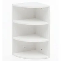 Wohnling Eckregal WL5.843 Weiß WL5.843 30x60x30 cm Wandregal Holz-Regal Hängeregal Hoch, Weiß 30x60x30 cm, Wandregal Eck, Hängeregal Modern, Wandboard Freischwebend Dekoregal Bücherregal Wand