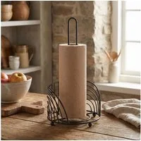 Ambiente Haus Küchenrollenhalter Küchenrollenständer in schwarz (H) 35cm, (1-St), Papiertuchhalter