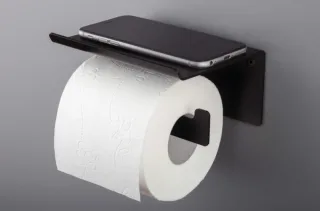 Neuesbad Serie 10 Black Papierhalter mit Deckel , Wandmontage, schwarz matt, Material Edelstahl NB1DEADMN2211