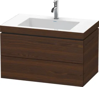 Duravit L-Cube c-bonded Set wandhängend Nussbaum gebürstet Matt 800x480x500 mm - LC6927O6969 LC6927O6969