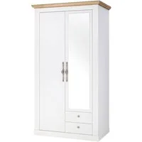 OTTO home Kleiderschrank WESTMINSTER Wäscheschrank in 2 Farben, Landhausschrank Metallgriffe Drehtürenschrank mit Spiegel, Schlafzimmerschrank, 109 cm breit