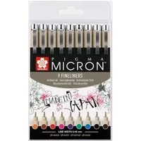 Talens Fineliner Pigma Micron 05, Etui mit 9 Farben, (9-tlg)