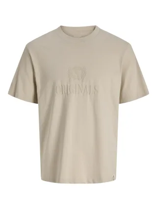 JACK&JONES - JORFREDERIKSBERG MONOGRAM TEE SS CN SN Feather Gray - Gr. - L