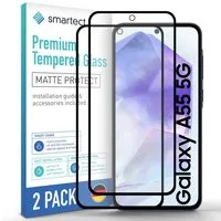 smartect Displayschutzglas Schutzglas Panzerfolie Full Screen Matt für Galaxy A55 5G, Set, 2 Stück, Schutzfolie Glasschutz Bildschirm