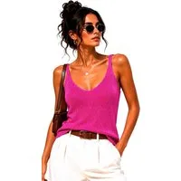 Worldclassca Stricktop Worldclassca Stricktop Ärmellos Basic Leicht Glitzer Tank Top Sommer Neue Kollektion - Stilvolle und gemütliche Sommer Mode für Damen