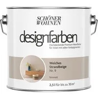 SCHÖNER WOHNEN FARBE Wandfarbe Schöner Wohnen Designfarben 2,5 Ltr. Weiches Strandbeige Nr. 9