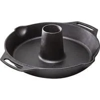 Gusseiserner Geflügelbräter cf30, Geflügelhalter schwarz, Ø 30cm