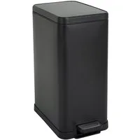 SVITA Mülleimer STM15, Treteimer, Kosmetikeimer, 15L, Stahl pulverbeschichtet, Schwarz