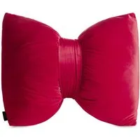 Eurofirany Dekokissen Samt-Dekokissen „Schleife“, 45x55 cm, 100 % Polyester, 200 g/m², weich & elegant