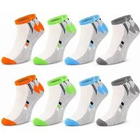Chili Lifestyle Sneakersocken PREMIUM Sommer Sneaker Socken Damen Herren aus Baumwolle, atmungsaktiv (Multipack, 8-Paar, 4 Farbdesigns - Kurzsocken Komfortbund ohne Gummidruck) Low Cut Sneaker Socken für Sport, Alltag & Freizeit