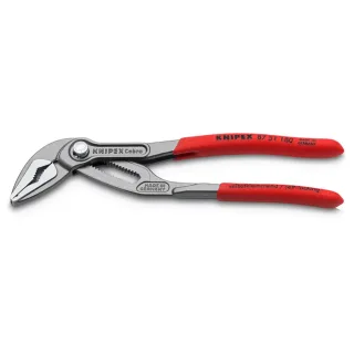 KNIPEX Cobra ES Wasserpumpenzange extra-schlank mit rutschhemmendem Kunststoff grau atramentiert 180 mm - 8751180
