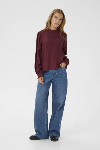 Langarm-Bluse KArea Regular fit burgundy
