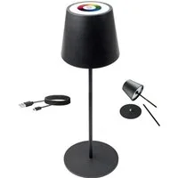 Schwaiger LED Tischleuchte 658712, Anpassung der Größe durch zerlegbares Standrohr, LED, warmweiß, RGB, IP44