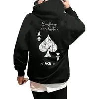 RMK Kapuzenpullover Hoodie Herren Pullover Kapuzen Karte Pik Peak Poker Ass