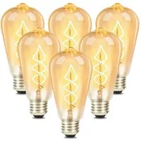 ZMH LED-Leuchtmittel 1x, 3x, 6x Edison Glühbirne E27 LED - 4W ST64 2200K, E27, 6 St., Warmweiß, Nicht dimmbar