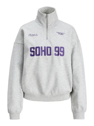 JJXX - JXJANKA LS HALF ZIP SWEAT SWT Light Grey Melange - Gr. - XS