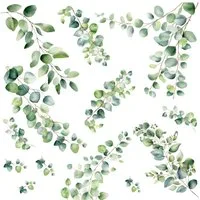 nikima Wandtattoo 261 Wandtattoo Eukalyptus Ranken - Größe 750 x 420 mm (PVC-Folie), in 6 vers. Größen