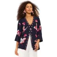 Love & Roses Blusenkimono Love & Roses Kimono mit Stickerei (1-tlg)