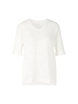 Marc Cain Essentials - Blusenshirt aus Material-Mix off-white - Gr. - 34