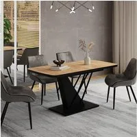 Vicco Esstisch Fenaro, Goldkraft Eiche/Schwarz/Schwarz, 120 x 80 cm ausziehbar (1-St)