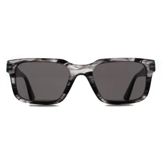 Persol PO3272S 1238B1 gestreifte Sonnenbrille schwarz & grau dunkelgrau