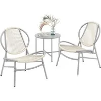 SONGMICS Gartenlounge-Set Balkonmöbel/Gartenmöbel-Set, (3-tlg), Balkonmöbel, Gartenmöbel-Set, aus PE-Polyrattan, Outdoor