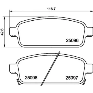 Hella Bremsbel?ge hinten Opel Astra Zafira
