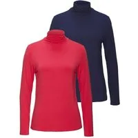 LASCANA Stehkragenshirt aus weichem Viskose-Stretch (2er-Pack)