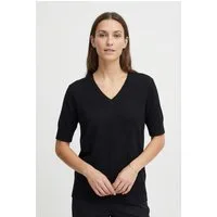 FREEQUENT Kurzarmpullover FQKATIE-PULLOVER mit V-Ausschnitt